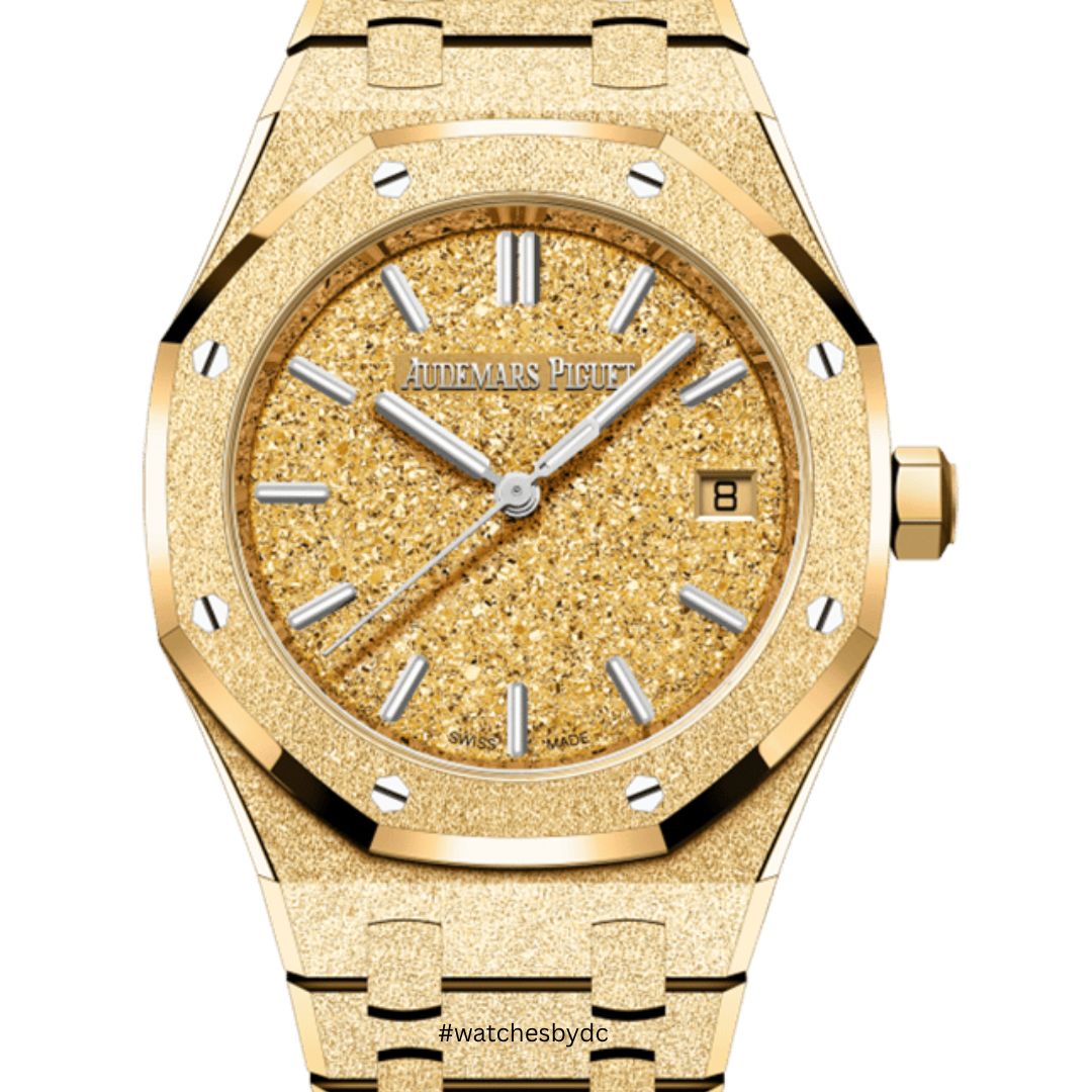 audemarspiguetroyaloakfrostedyellowgold34mm77450bagg1361ba01 watchesbydc